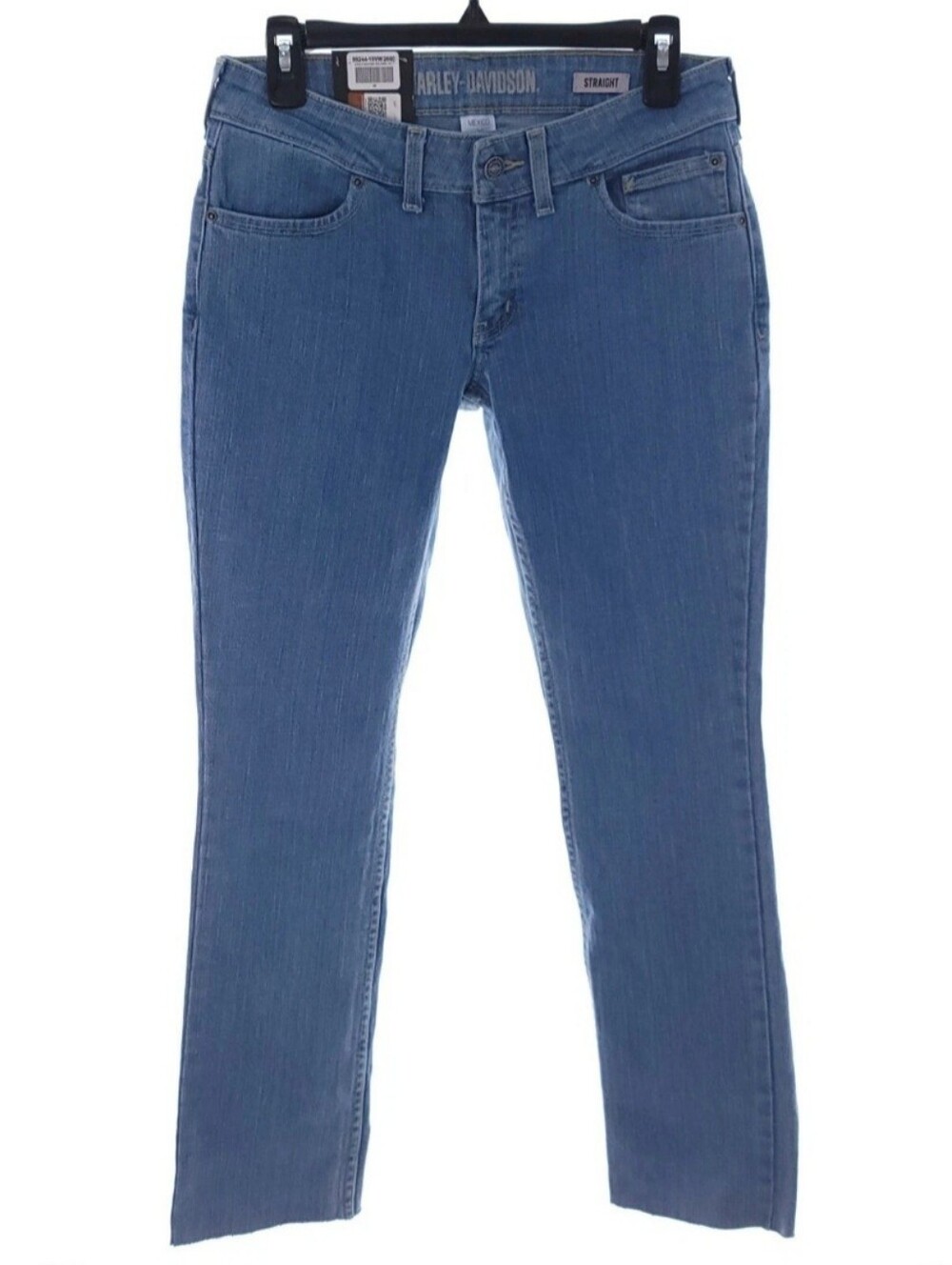 Harley Davidson Womens Straight Leg Mid Rise Blue Denim Jeans Size 26